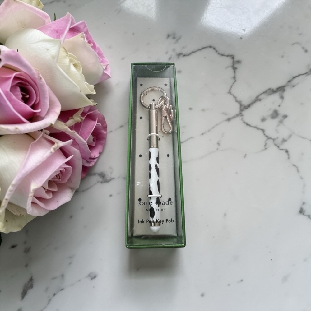 kate spade Modern Leopard Ink Pen Key Fob NWT